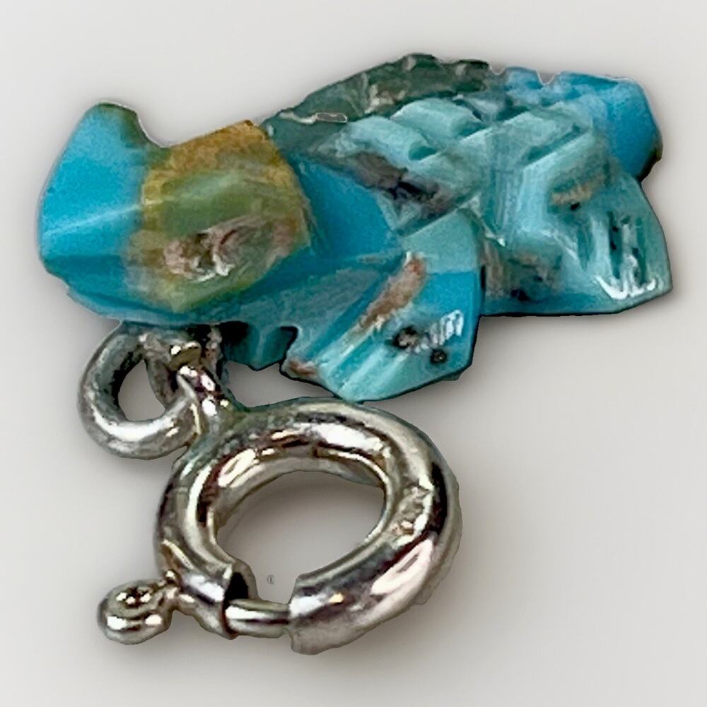 Navajo Chris McCabe Turquoise Horned Lizard Horny Toad Charm Sterling Silver 925